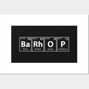 Barhop (Ba-Rh-O-P) Periodic Elements Spelling Posters and Art